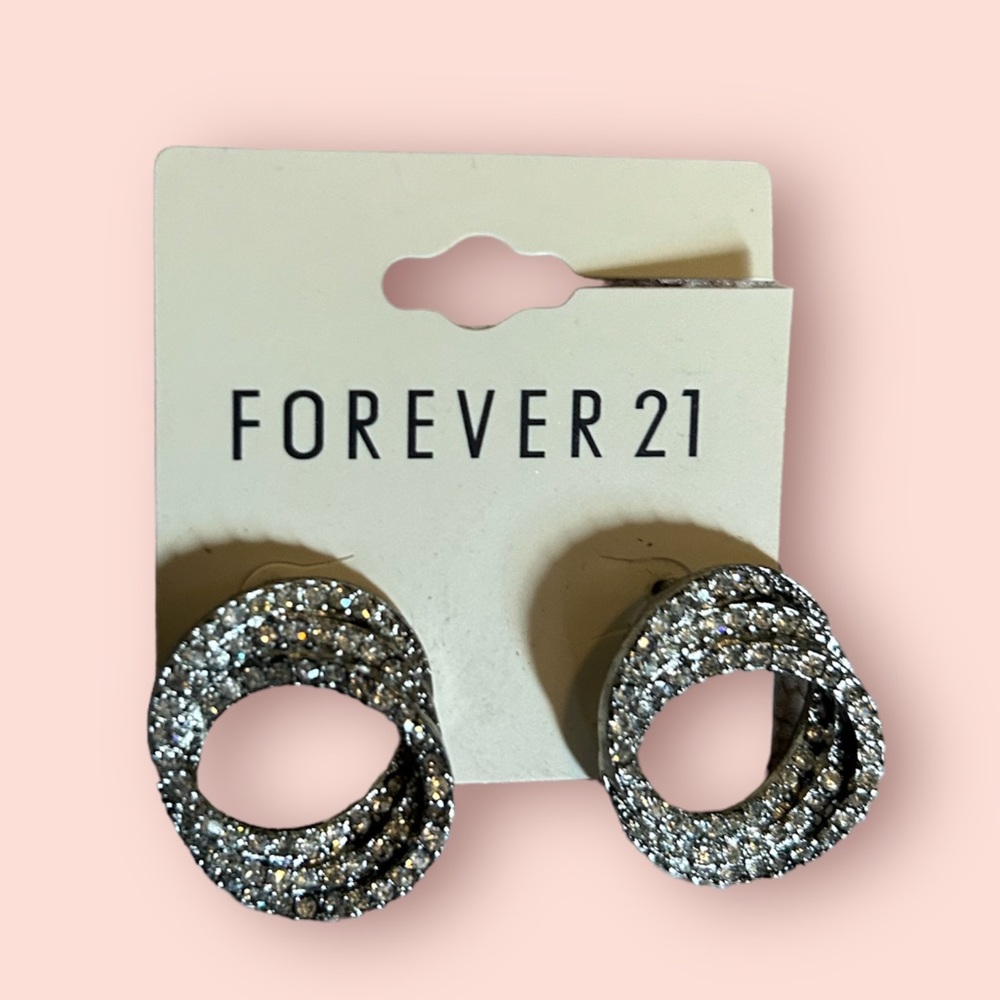 Forever 21 Rhinestone Circle Earring
